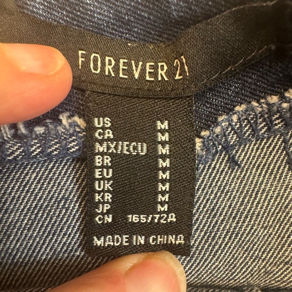 Y2K VINTAGE FOREVER 21 Women’s SZ M Pleated Denim Blue Jean Mini Skirt Festival - Picture 12 of 13